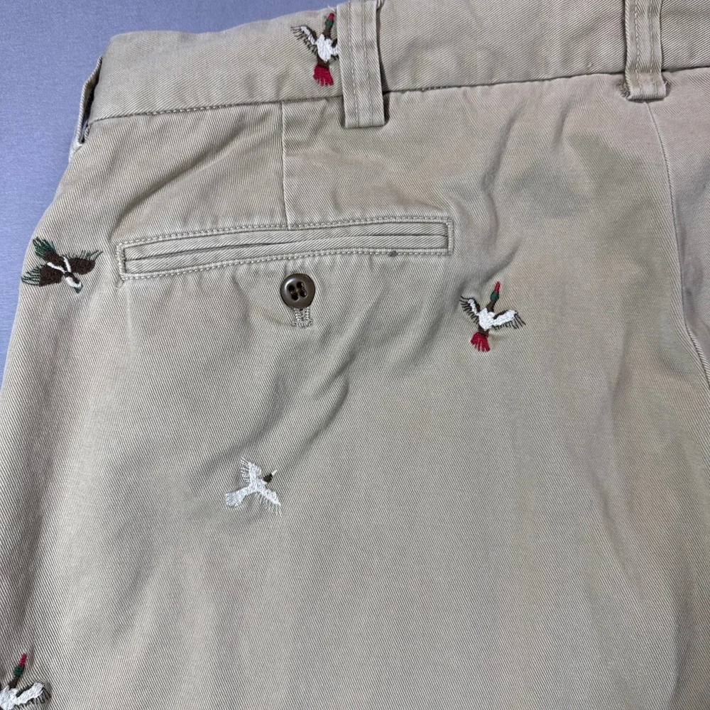 Polo Ralph Lauren Duck Mallard Bird Embroidered Mens Chino Pants Khaki 36x34